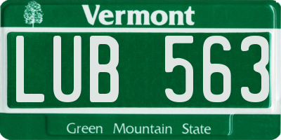 VT license plate LUB563