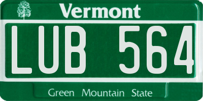 VT license plate LUB564