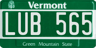 VT license plate LUB565