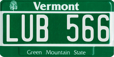 VT license plate LUB566
