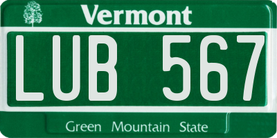 VT license plate LUB567