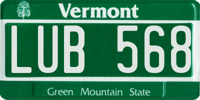 VT license plate LUB568