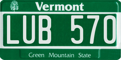 VT license plate LUB570