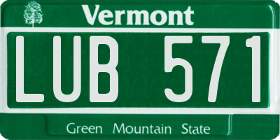VT license plate LUB571