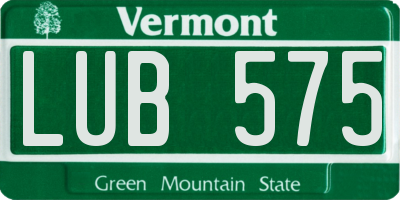VT license plate LUB575