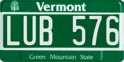 VT license plate LUB576