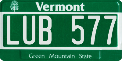 VT license plate LUB577