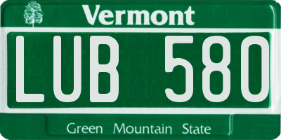 VT license plate LUB580