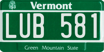 VT license plate LUB581
