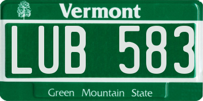 VT license plate LUB583