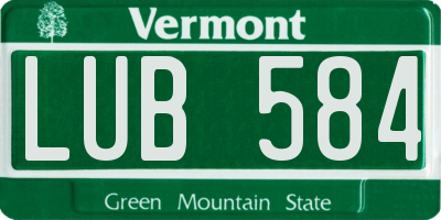 VT license plate LUB584