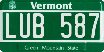 VT license plate LUB587