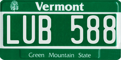 VT license plate LUB588