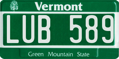 VT license plate LUB589