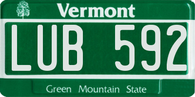 VT license plate LUB592