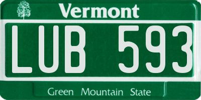 VT license plate LUB593
