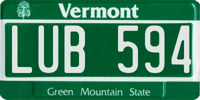 VT license plate LUB594