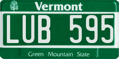 VT license plate LUB595