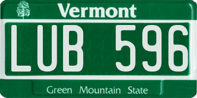 VT license plate LUB596