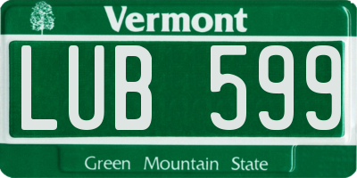 VT license plate LUB599