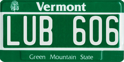 VT license plate LUB606