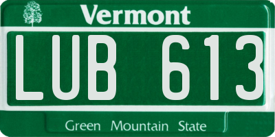 VT license plate LUB613