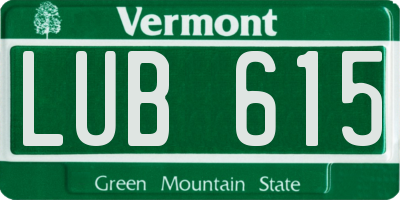 VT license plate LUB615