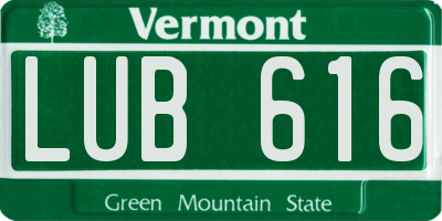 VT license plate LUB616