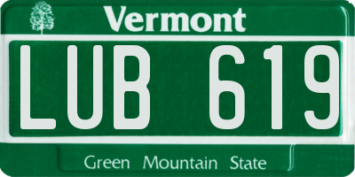 VT license plate LUB619