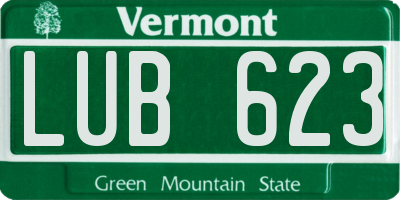 VT license plate LUB623