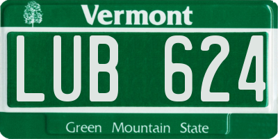 VT license plate LUB624