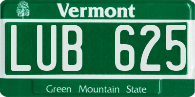 VT license plate LUB625