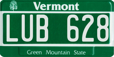 VT license plate LUB628