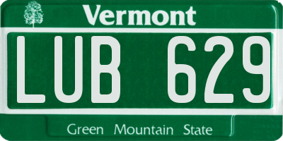 VT license plate LUB629