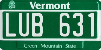 VT license plate LUB631