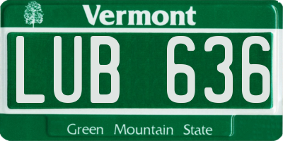 VT license plate LUB636