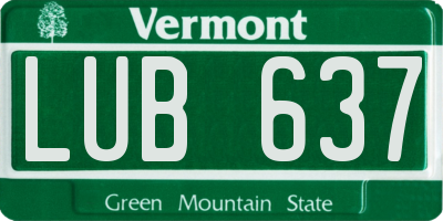 VT license plate LUB637