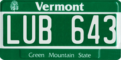 VT license plate LUB643
