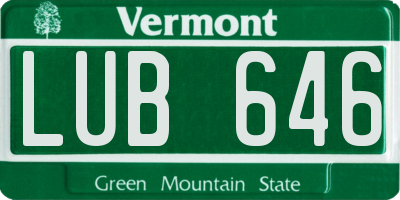 VT license plate LUB646