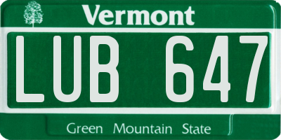 VT license plate LUB647