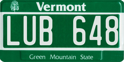 VT license plate LUB648