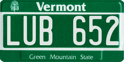 VT license plate LUB652