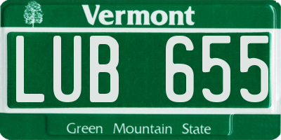 VT license plate LUB655