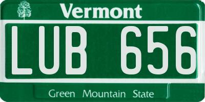 VT license plate LUB656