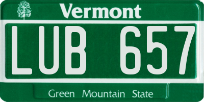 VT license plate LUB657