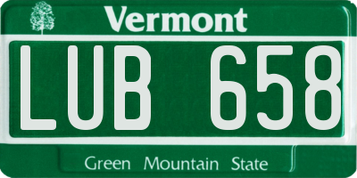 VT license plate LUB658