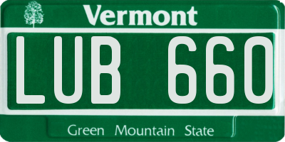 VT license plate LUB660