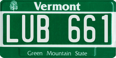 VT license plate LUB661