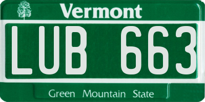 VT license plate LUB663