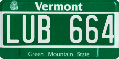 VT license plate LUB664